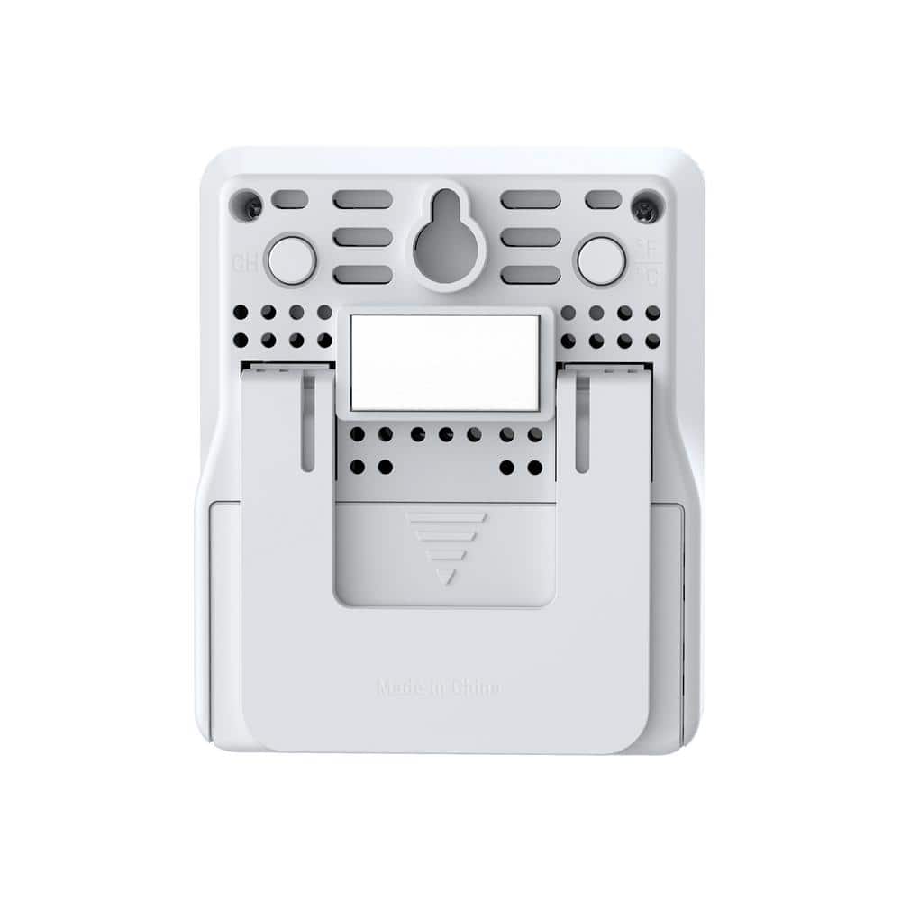 White Wireless Indoor Outdoor Thermometer with Temperature Sensor