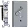 1-Gang Gray Weatherproof Toggle Switch Cover Combo