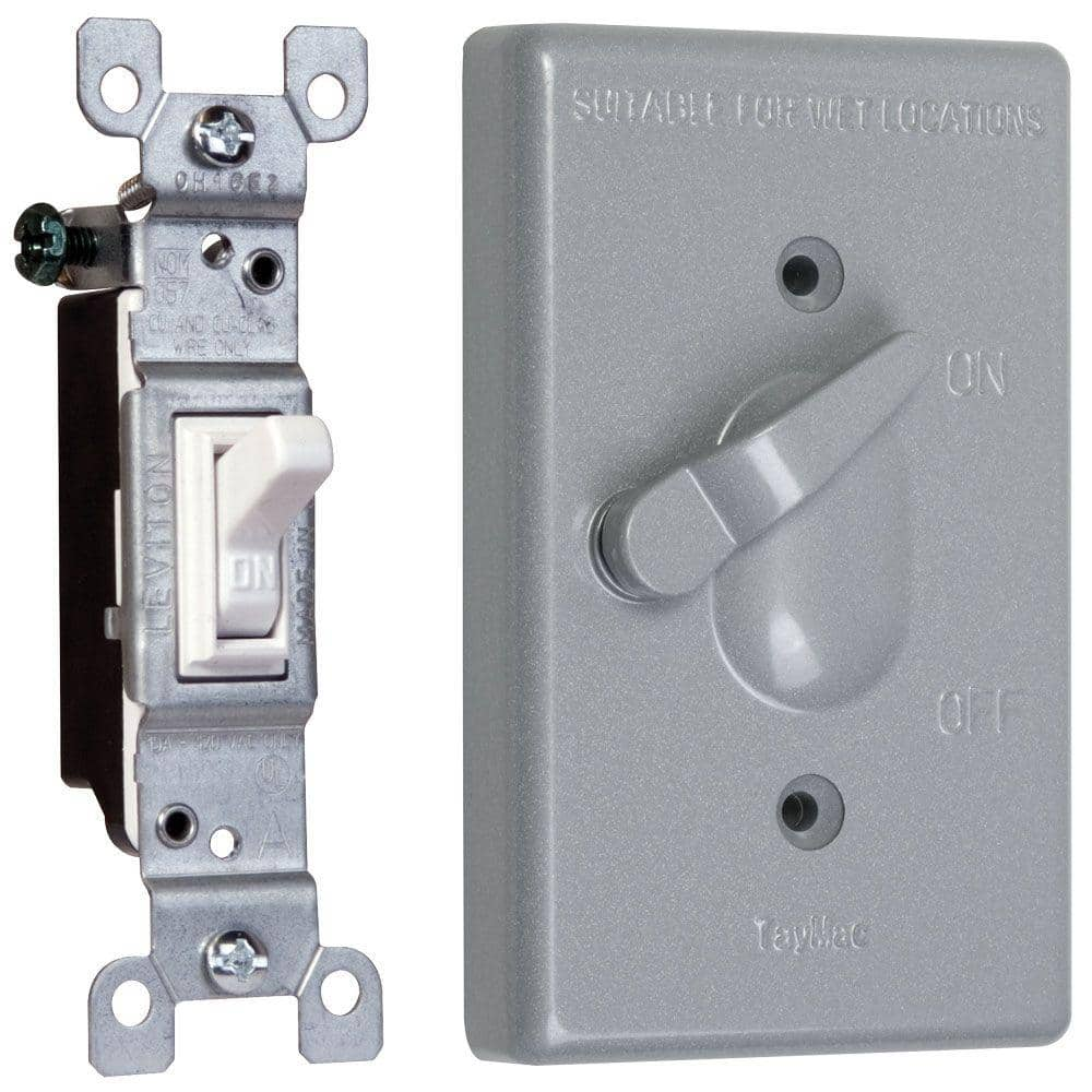 Taymac 1 Gang Weatherproof Toggle Switch Cover Combo Tc111s The Home Depot