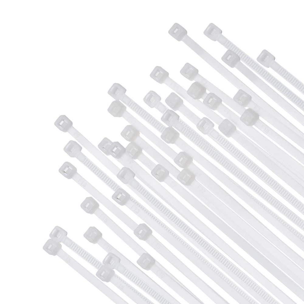 12 in. Self-Locking Premium Nylon White Zip Cable Ties for Indoor and Outdoor Welded Wire by Bolt Dropper (100-Pack) price history on PriceWatchPro