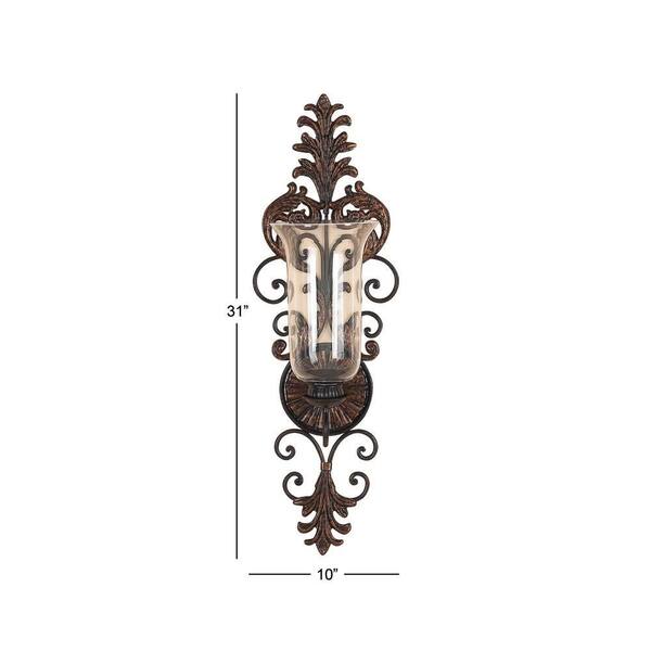 We Moment Metal Wall Candle Sconces - Set Of 2 Black Retro Crown Holders For Farmhouse Decor
