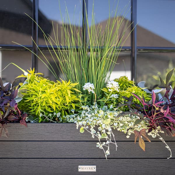 Horizon 24 in. x 10 in. x 9 in. Charcoal Plastic Vinyl Window Box