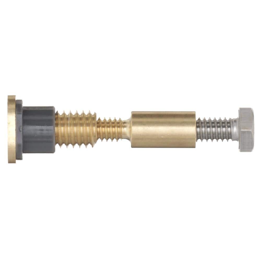 Universal Brass and White Toilet Hardware Kit with Caps