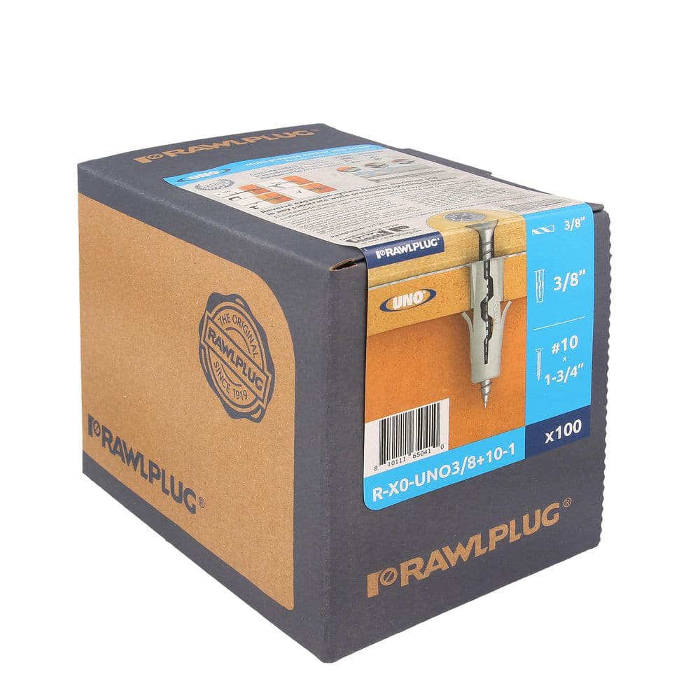 Uno Multi-Purpose Drywall Anchors 3/8 with Screws #10x1-3/4 22 lbs. (Box of 100) price history on PriceWatchPro