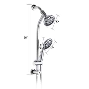 7-Spray Patterns with 1.8 GPM 5 in. Dual Shower Head and Handheld Shower Spa System in Chrome