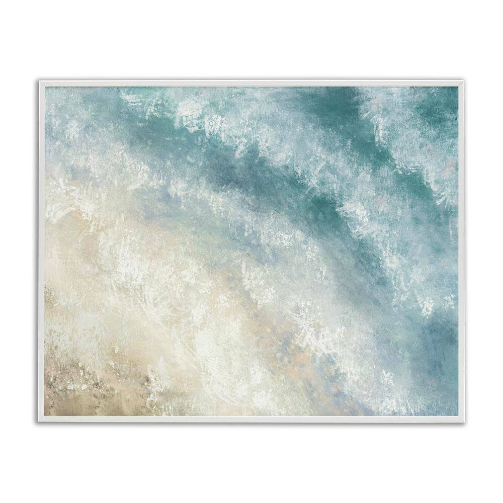 Aerial Shore Foamy Waves by J:L Design White Framed Coastal Giclee Art Print 24 in. x 30 in. price history on PriceWatchPro