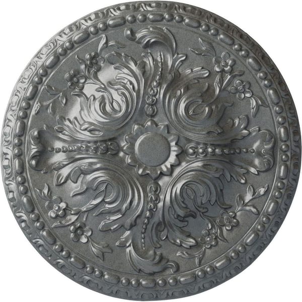 Ekena Millwork 19-5/8 in. x 3/4 in. Amelia Urethane Ceiling Medallion (Fits Canopies upto 2-3/8 in.), Platinum
