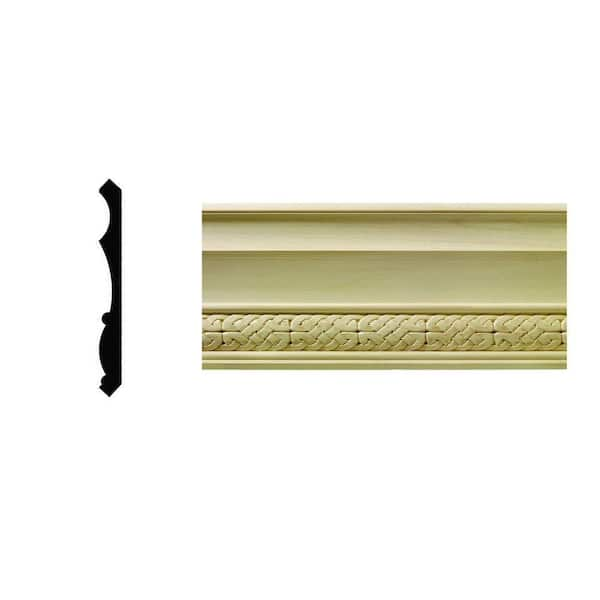 Ornamental Mouldings 1/2 in. x 5-1/4 in. x 144 in. Hardwood White Unfinished Finger-Joint Celtic Crown Moulding