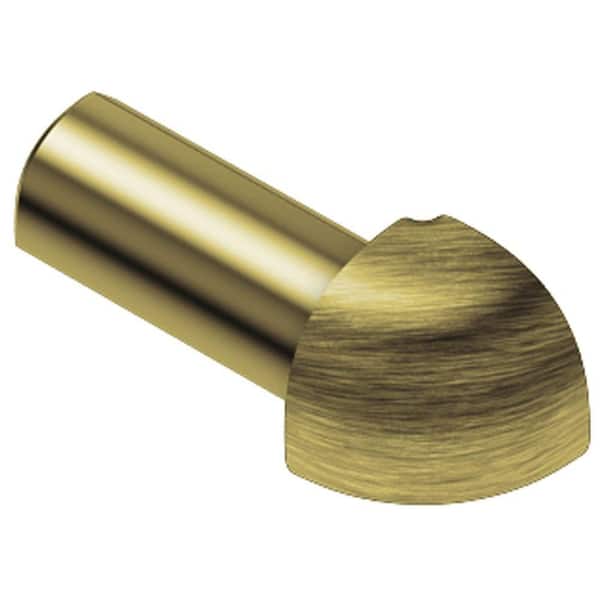 Schluter Rondec Brushed Brass Anodized Aluminum 1/4 in. x 1 in. Metal 90° Outside Corner