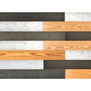 Thermo-Treated 1/4 in. x 5 in. x 4 ft. Grain, Ebony, Pearl Warp Resistant Barn Wood Wall Planks (10 sq. ft. per 6 Pack)