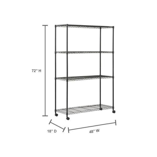 Storage Rack; Perforated, 304 Stainless Steel, 48 W x 28 D x 72 H, 5  Shelves 9611-47