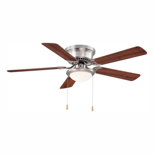 Hugger 52 In Led Indoor Brushed Nickel Ceiling Fan With Light Kit Al383led Bn The Home Depot - How To Install 52 Hugger Ceiling Fan