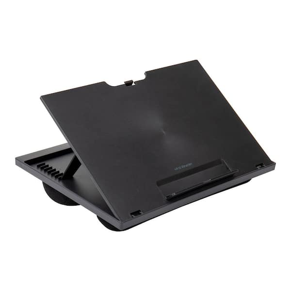 14.75 in. L x 11 in. W x 7.3 in. H Collapsible Lap Desk Laptop Stand Bed Tray Plastic, Black