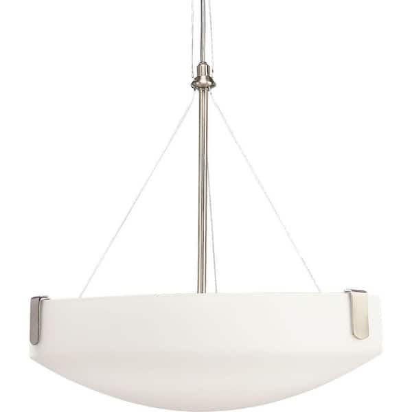 International Collection Brushed Nickel 3-light Foyer Pendant