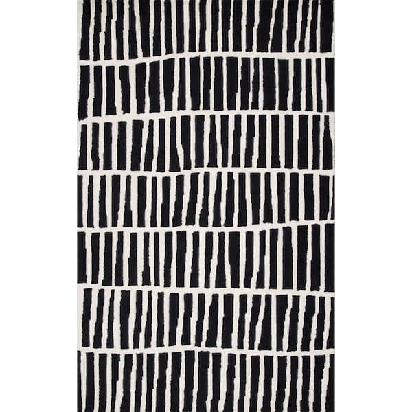 Lemuel Geometric Black Doormat 3 ft. x 5 ft. Area Rug