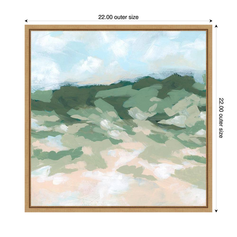 Blockbrush Valley II Abstract Landscape Canvas with Maple Frame