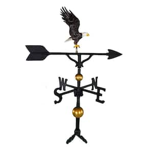 Montague Metal Products 32-Inch Deluxe Weathervane with Satin Black Cow Ornament 