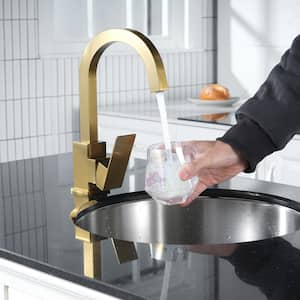 Single Handle Bar Faucet Deckplate Not Included in Spot-Free Stainless Steel Bruhed Gold