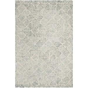 Abstract Green/Ivory Doormat 2 ft. x 3 ft. Diamond Geometric Area Rug