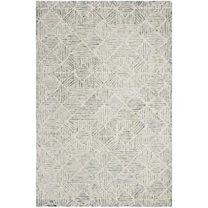 Abstract Light Green 4 ft. x 6 ft. Geometric Area Rug