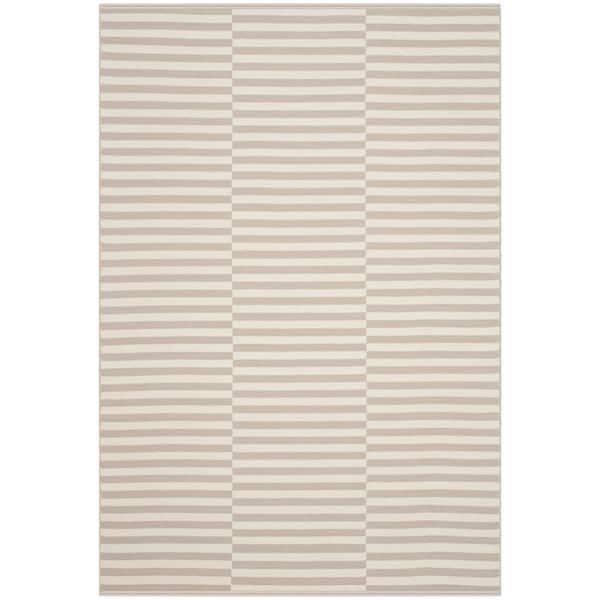SAFAVIEH Montauk Ivory/Light Gray 5 ft. x 7 ft. Striped Area Rug