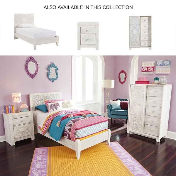 Signature DESIGN BY ASHLEY Paxberry Whitewash 2-Drawer 24.21 in. W