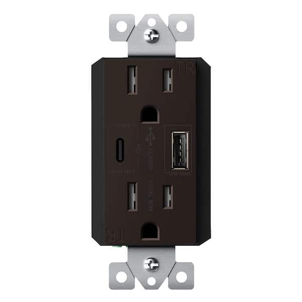 TOPGREENER 15 Amp Duplex Receptacle, 60-Watt Power Delivery USB