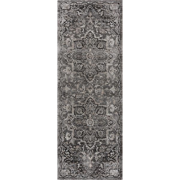 United Weavers Portsmouth Ancient Land Gray 2 ft. 7 in. x 7 ft. 2 in. Runner Rug