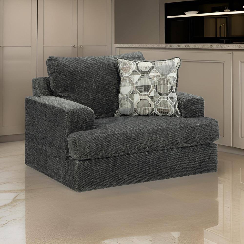 Benjara Multi-Colored Polyester Arm chair with 1 Pillow and