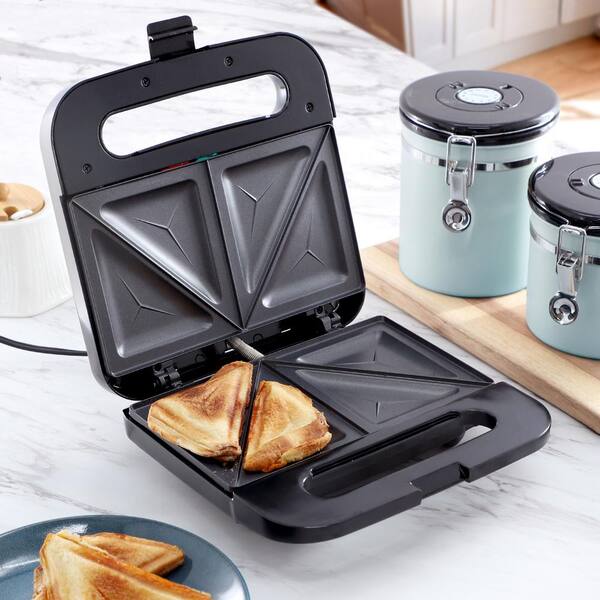 MegaChef Electric Non-Stick Sandwich Maker in Silver 985122404M