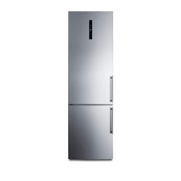 Summit Appliance 24 in. W 11.7 cu. ft. Bottom Freezer Refrigerator in Stainless Steel Counter Depth
