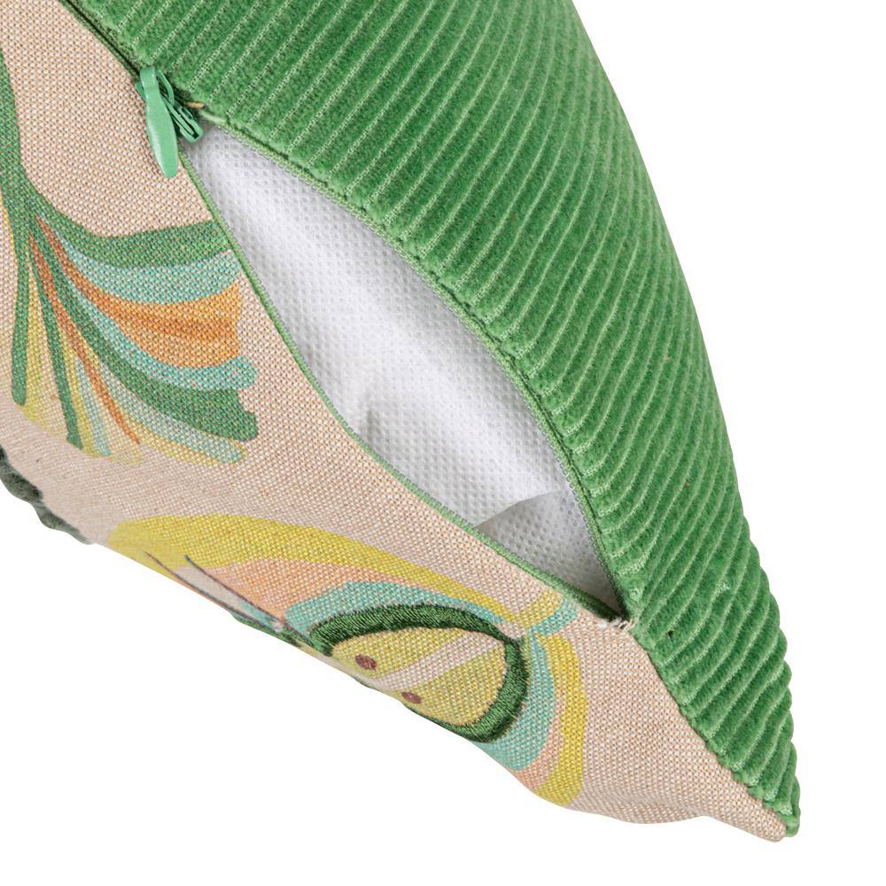 Botanical Embroidered Cotton Square Throw Pillow Set