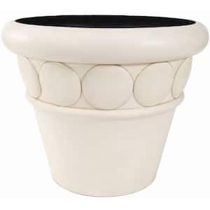 32 in. Dia Aged White Composite Commercial Planter