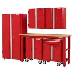 6-Piece Ready-to-Assemble Steel Garage Storage System in Red (108 in. W x 98 in. H x 24 in. D )