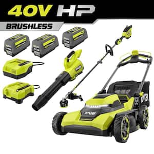 40V HP Brushless 21 in. Cordless Battery Walk Behind Self-Propelled Mower, Blower & Trimmer-(3) Batteries & (2) Chargers