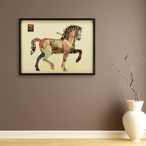 30 in. X 40 in. "Carousel Horse" Dimensional Collage Framed Graphic Art Under Glass