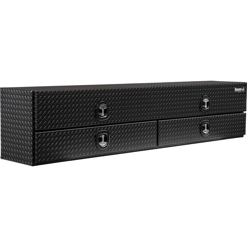 21x18x88 In Textured Matte Black Diamond Tread Aluminum Flatbed Contractor Top Mount Tool Box With Lower Door price history on PriceWatchPro