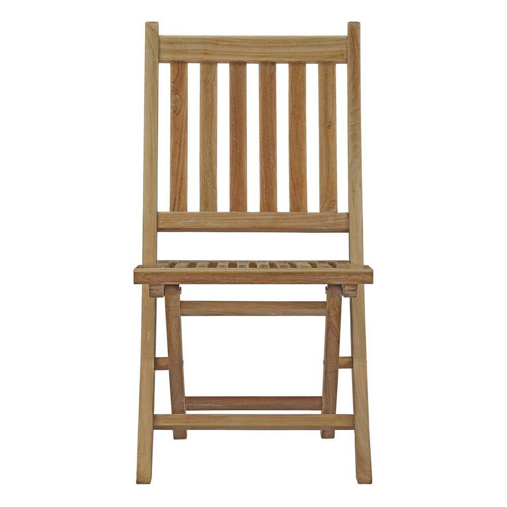 Marina Natural Teak Wood Outdoor Folding Chair