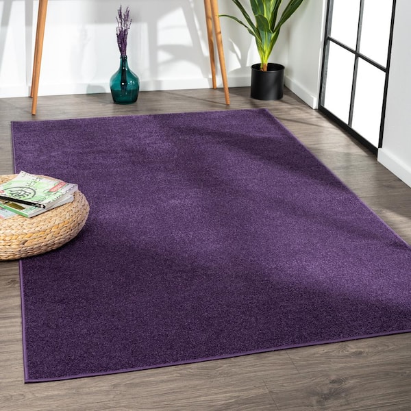 JONATHAN Y Haze Solid Low-Pile Purple 6 ft. x 9 ft. Area Rug