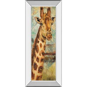 "New Safari On Teal I" By Patricia Pinto Mirror Framed Print Wall Art 18 in. x 42 in.