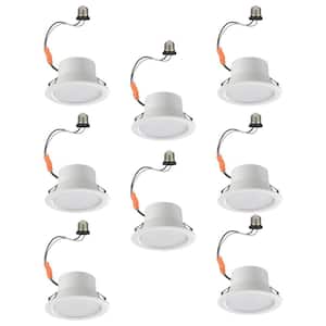 4 in. Smart Adjustable CCT Integrated LED Recessed Light Trim Powered by Hubspace New Construction Remodel (8-Pack)