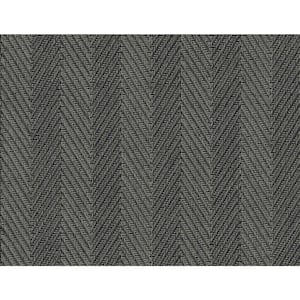 60.75 sq. ft. Tedlar Charcoal Throw Knit High Performance Vinyl Unpasted Wallpaper Roll