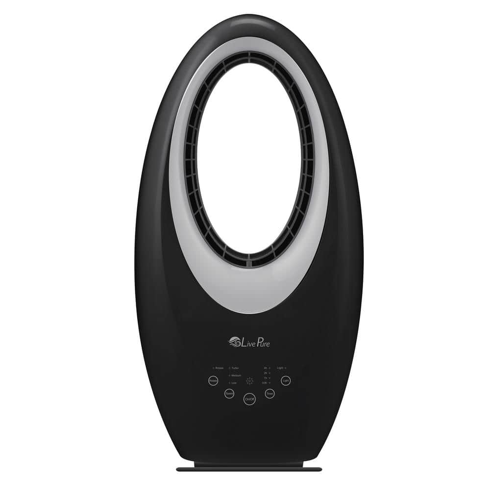 Black Bladeless Remote Controlled Oscillating Pedestal Fan