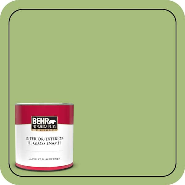 BEHR PREMIUM PLUS 1 qt. #P370-5 Lazy Caterpillar Hi-Gloss Enamel Interior/Exterior Paint & Primer