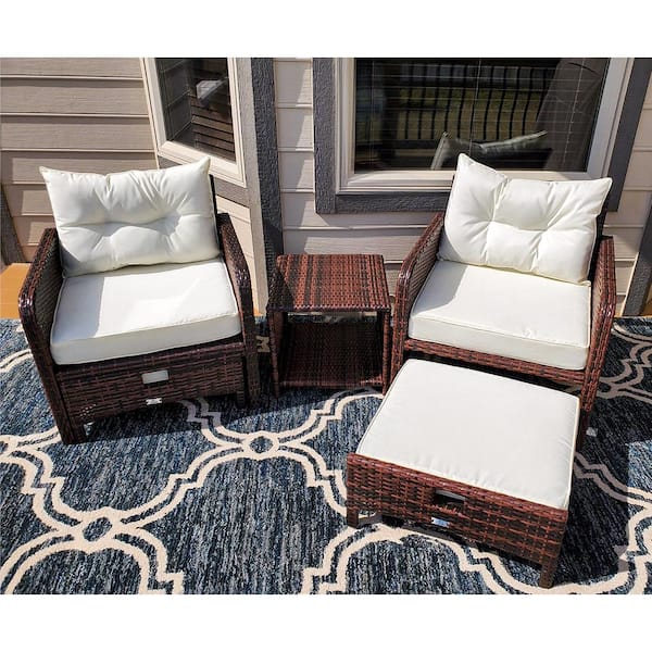 Patio chairs 2025 with ottoman