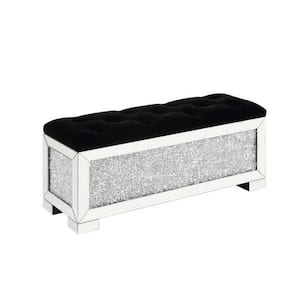 38 in. Silver Backless Bedroom Bench with Tufted Seat