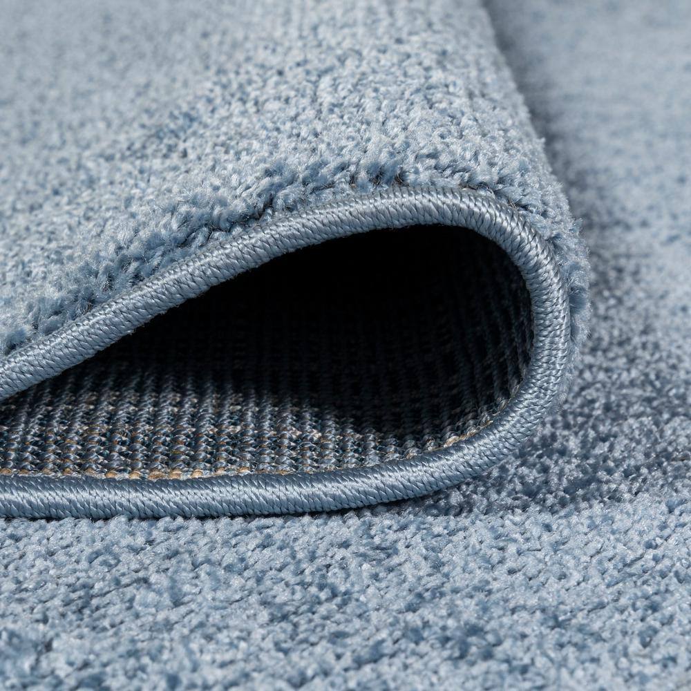 Classic Blue Synthetic Low-Pile Rectangular Area Rug, 3' x 5'