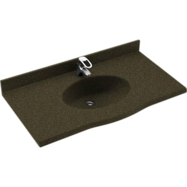 Swanstone Europa 43 in. Solid Surface Vanity Top with Basin in Green Pasture-DISCONTINUED
