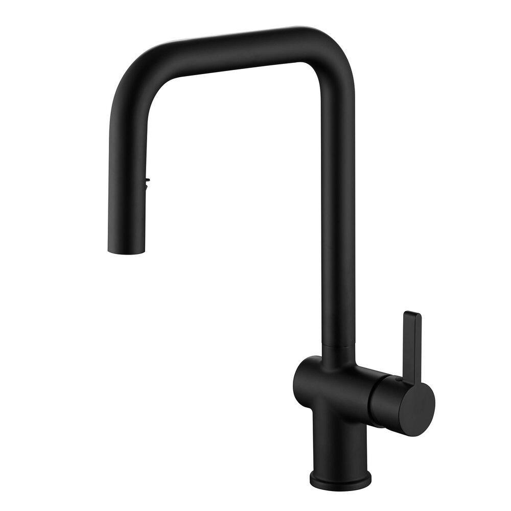 Matte Black 15.38 in. Pull Down Sprayer Kitchen Faucet with 360° Spout Swivel price history on PriceWatchPro