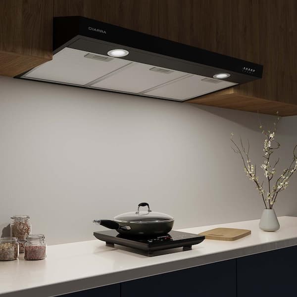 CIARRA 30 in. 450 CFM Convertible Smart Wall Mount with LED Light, Voice  and Touch Controls Range Hood in Black CAB75206W - The Home Depot